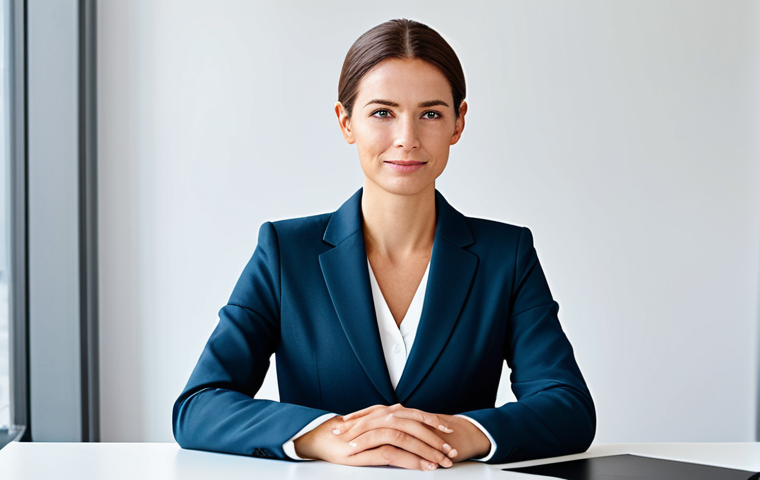 스타트업 마케팅 업무 경험 - **

"A professional businesswoman in a tailored, modest business suit, sitting confidently at a clea...