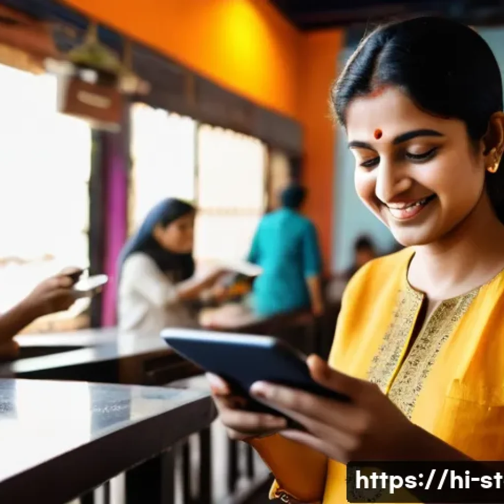 스타트업 마케팅 핵심 기술 - **Prompt:** A vibrant, bustling indoor cafe or a modern public space in India, filled with diverse y...