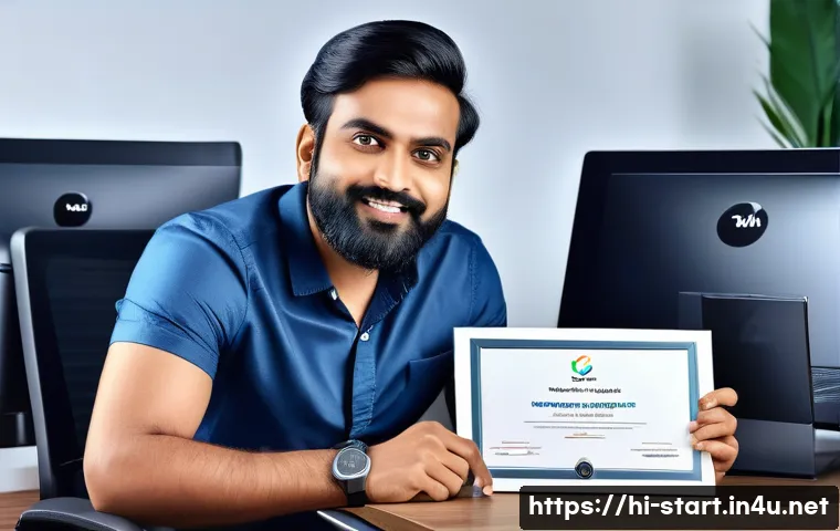 스타트업 마케팅 자격증 취득 비용 - A professional Indian startup marketer in a modern office setting, wearing smart casual attire and h...